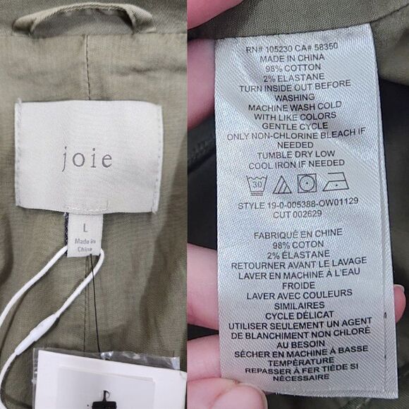 Joie NWT Olive Green Jenita Utility Jacket Size L NWT - Picture 11 of 16